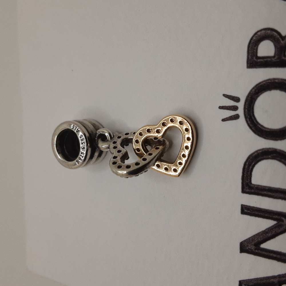 Authentic Pandora Interlocking Hearts Dangle Char… - image 3